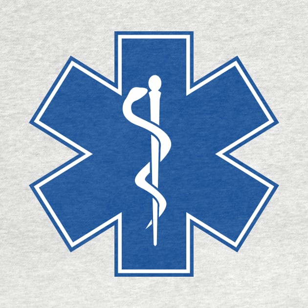 Star of Life EMT EMS Health Care Rod of Asclepius Blue Medical Symbol by hobrath